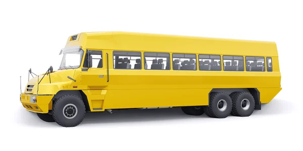 Okul Çocukları Okula Götürmek Için Sarı Otobüs Illüstrasyon — Stok fotoğraf