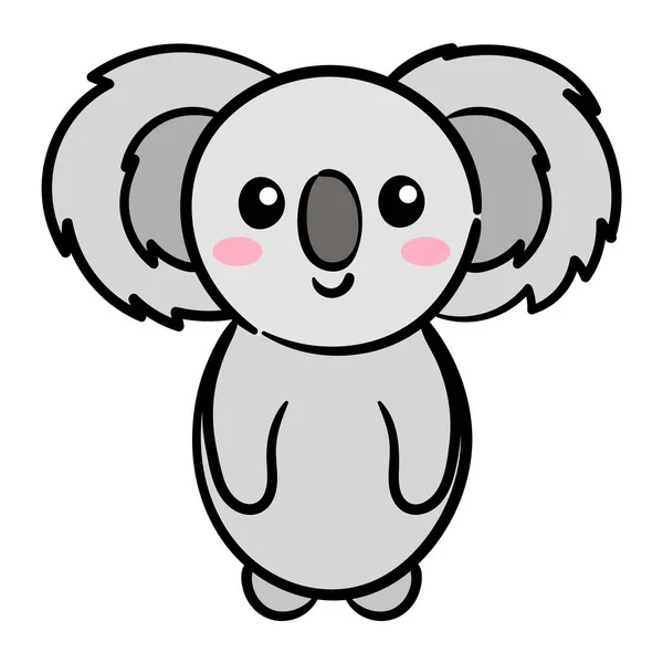 Aranyos Koala Vektor Illusztráció Baba Koala Medve Rajzfilm Karakter — Stock Vector