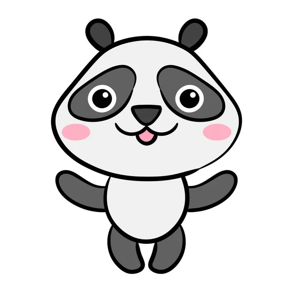 Jolie Icône Dessin Animé Panda Illustration Vectorielle Icônes Ours Chinois — Image vectorielle
