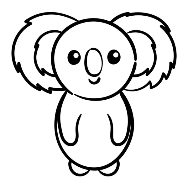 Lindo Koala Vector Ilustración Bebé Koala Personaje Dibujos Animados Oso — Archivo Imágenes Vectoriales