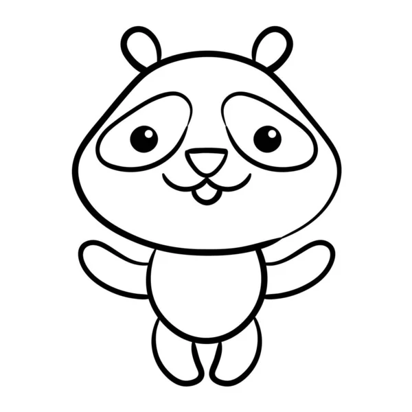 Niedliche Panda Comic Ikone Vektorillustration Chinesische Bärensymbole Cartoon Panda Logo — Stockvektor