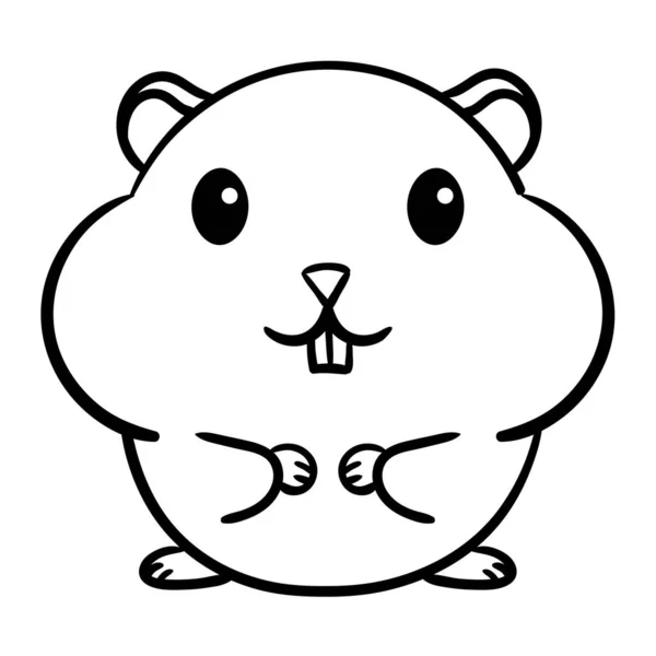 Illustration Icône Vectorielle Hamster Mignon Caractère Mascotte Dessin Animé — Image vectorielle