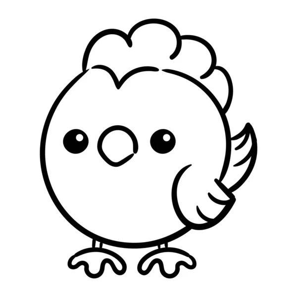 Mignonne Illustration Vectorielle Poulet Dessin Personnage Dessin Animé — Image vectorielle