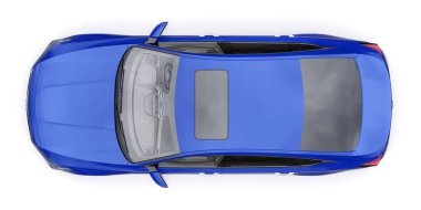 Tula, Rusya. 30 Ocak 2022: Honda Accord 2020: İş ve aile için mavi büyük hibrit iş sedanı. 3B illüstrasyon.