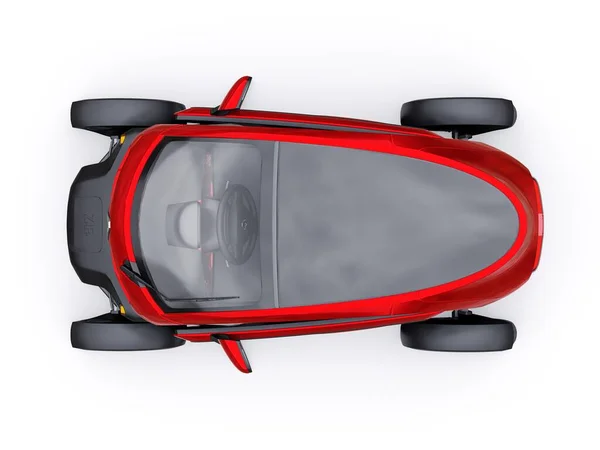 俄罗斯 2022年1月30日 雷诺Twizy 2015 红色超级紧凑型电动车 可容纳两名乘客 3D插图 — 图库照片