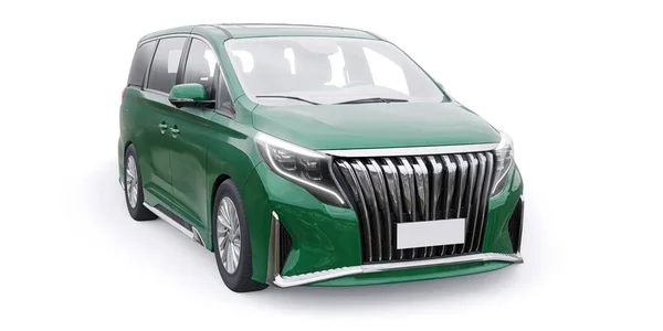 Zielony Samochód Rodzinny Minivan Samochód Klasy Premium Ilustracja — Zdjęcie stockowe
