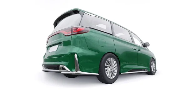 Green Minivan Családi Autó Prémium Üzleti Autó Illusztráció — Stock Fotó