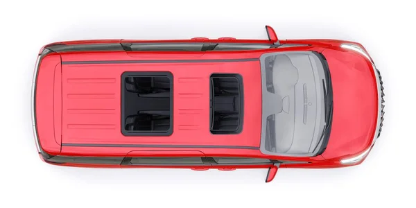 Red Minivan Családi Autó Prémium Üzleti Autó Illusztráció — Stock Fotó