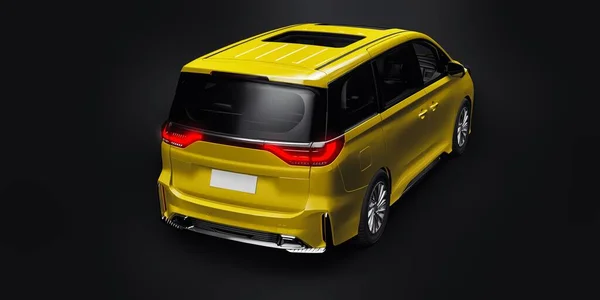 Carro Cidade Família Minivan Amarelo Carro Negócios Premium Ilustração — Fotografia de Stock