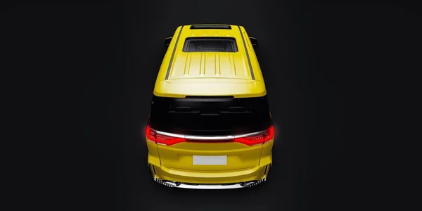 Κίτρινο Αυτοκίνητο Πόλης Minivan Οικογένεια Premium Business Car Απεικόνιση — Φωτογραφία Αρχείου