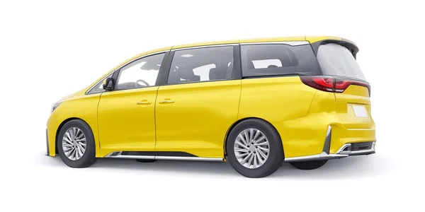 Żółty Samochód Rodziny Minivanów Samochód Klasy Premium Ilustracja — Zdjęcie stockowe