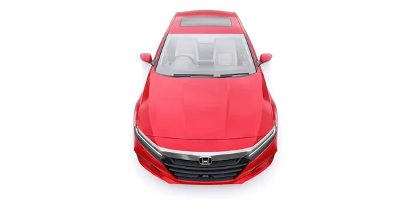 俄罗斯 2022年1月30日 Honda Accord 2020 Red Large Hybrid Business Sedan — 图库照片