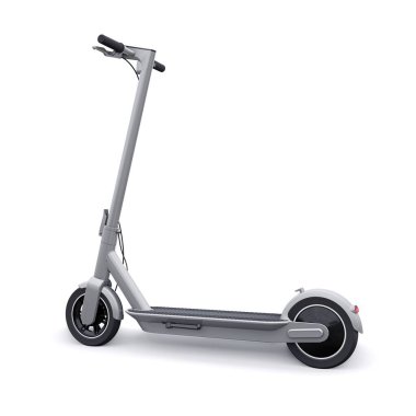 Eğlence ve şehir gezileri için elektrik katlama scooter 'ı 3 boyutlu illüstrasyon.
