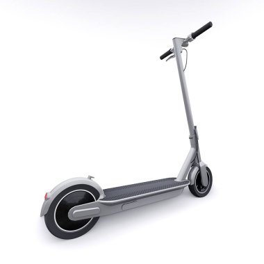 Eğlence ve şehir gezileri için elektrik katlama scooter 'ı 3 boyutlu illüstrasyon.
