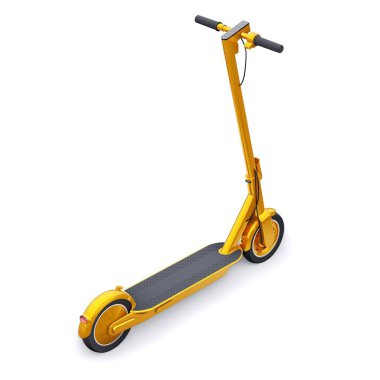 Eğlence ve şehir gezileri için elektrik katlama scooter 'ı 3 boyutlu illüstrasyon.