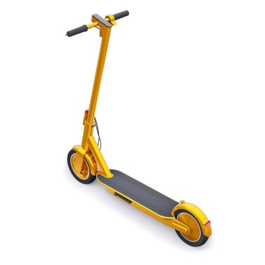 Eğlence ve şehir gezileri için elektrik katlama scooter 'ı 3 boyutlu illüstrasyon.