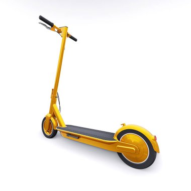 Eğlence ve şehir gezileri için elektrik katlama scooter 'ı 3 boyutlu illüstrasyon.