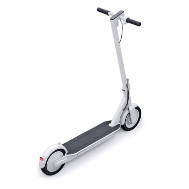 Eğlence ve şehir gezileri için elektrik katlama scooter 'ı 3 boyutlu illüstrasyon.
