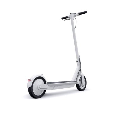 Eğlence ve şehir gezileri için elektrik katlama scooter 'ı 3 boyutlu illüstrasyon.