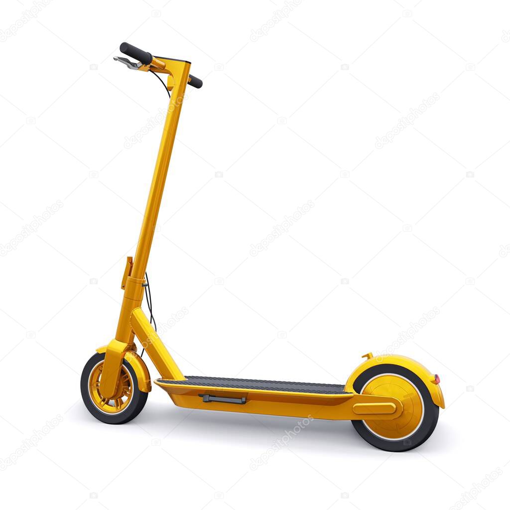 electric folding scooter for leisure and city trips 3D illustration.