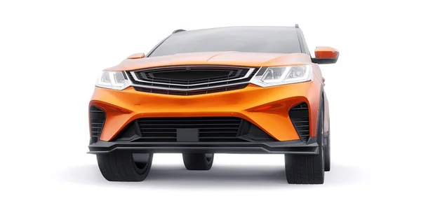 Sport Arancione Compatto Auto Suv Illustrazione Rendering — Foto Stock