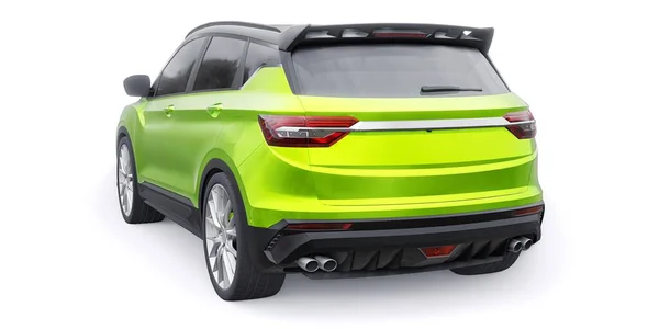 Sport Verde Compatto Auto Suv Illustrazione Rendering — Foto Stock