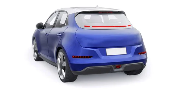蓝色可爱的小电动车 3D插图 — 图库照片