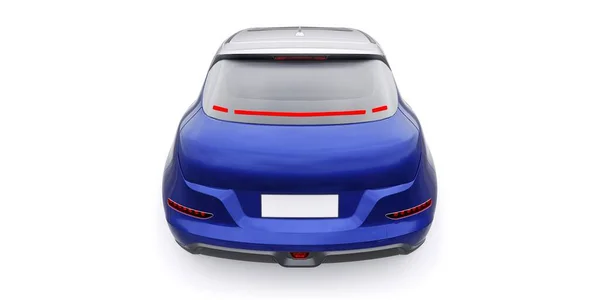 Niebieski Mały Elektryczny Hatchback Ilustracja — Zdjęcie stockowe
