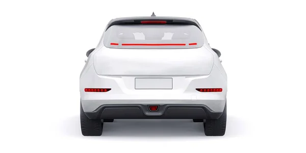 Biały Mały Elektryczny Hatchback Ilustracja — Zdjęcie stockowe