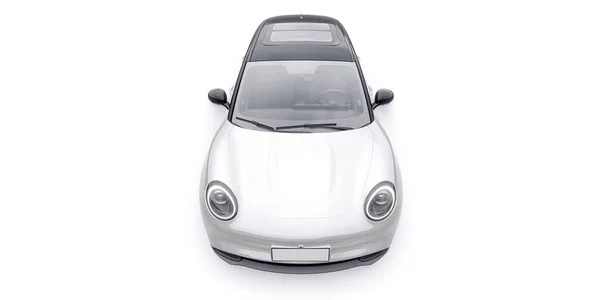 白色可爱的小电动车 3D插图 — 图库照片