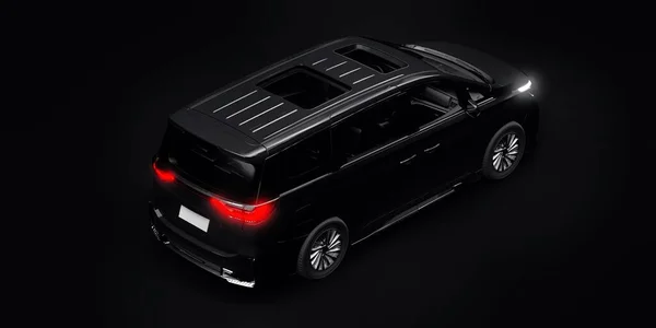 Una City Car Familiare Black Minivan Premium Business Car Illustrazione — Foto Stock