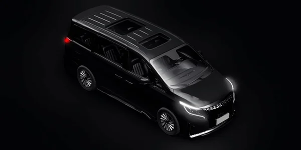 Una City Car Familiare Black Minivan Premium Business Car Illustrazione — Foto Stock