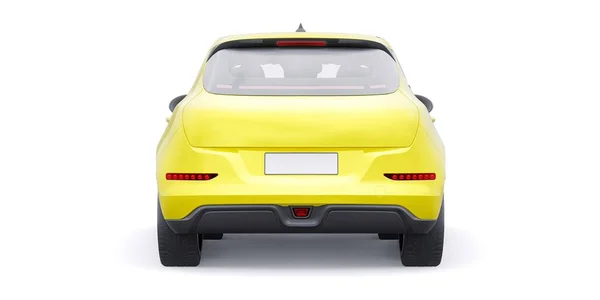 黄色可爱的小电动车 3D插图 — 图库照片