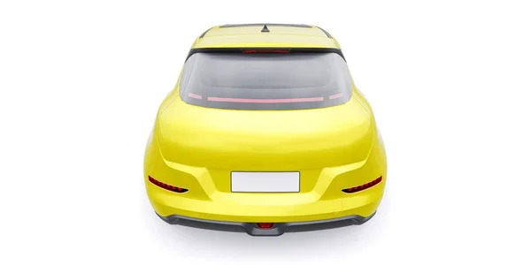 Amarelo Bonito Carro Hatchback Elétrico Pouco Ilustração — Fotografia de Stock