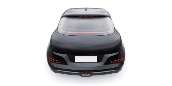Siyah Şirin Elektrikli Hatchback Araba Illüstrasyon — Stok fotoğraf