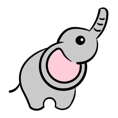 Bebek fil vektör illüstrasyonu. Çocuklar için hoş bir illüstrasyon. Çizgi film Hayvan.