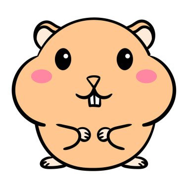 Tatlı hamster Vektör Simgesi İllüstrasyonu. Maskot Çizgi Karakteri.
