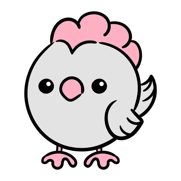 Niedliche Chicken Vector Illustration Zeichnung Einer Zeichentrickfigur — Stockvektor