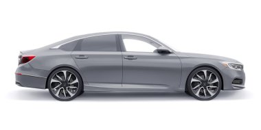 Tula, Rusya. 30 Ocak 2022: Honda Accord 2020: iş ve aile için gri büyük bir hibrit iş sedanı. 3B illüstrasyon.