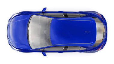 Tula, Rusya. 3 Şubat 2022: Toyota Auris 2019. Blue Compact aile hatchback 'i. 3B illüstrasyon
