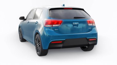 Tula, Rusya. 3 Şubat 2022: KIA Rio 2021. Küçük şehir aile hatchback 'i. 3d resimleme