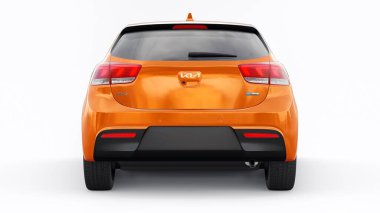 Tula, Rusya. 3 Şubat 2022: KIA Rio 2021. Orange Compact aile hatchback 'i. 3d resimleme