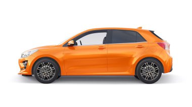 Tula, Rusya. 3 Şubat 2022: KIA Rio 2021. Orange Compact aile hatchback 'i. 3d resimleme