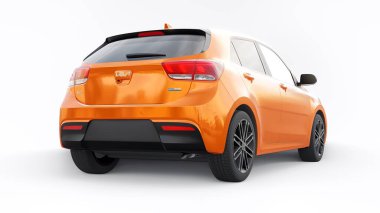 Tula, Rusya. 3 Şubat 2022: KIA Rio 2021. Orange Compact aile hatchback 'i. 3d resimleme