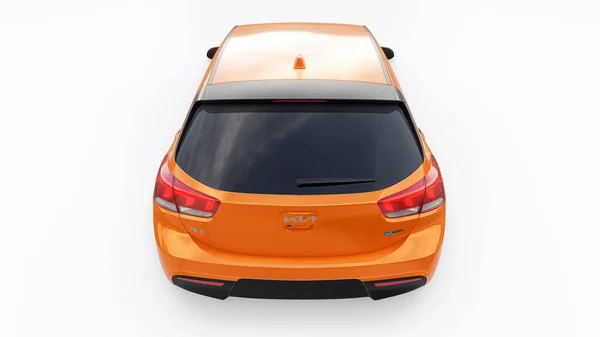 Tula Rosja Lutego 2022 Kia Rio 2021 Orange Compact Miejski — Zdjęcie stockowe