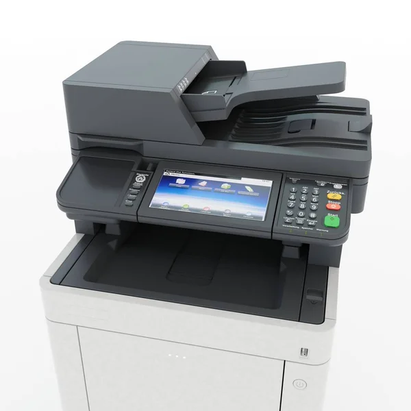 Escáner Impresora Multifunción Tecnología Profesional Oficina Aislada Equipo Informático Ilustración —  Fotos de Stock