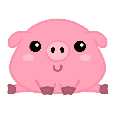 Komik domuzlar vektör çizimi. Şirin çiftlik hayvanı karakteri.