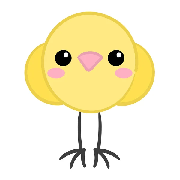 Schattig Klein Geel Kuiken Cartoon Vector Illustratie Kleur Chick Karakter — Stockvector