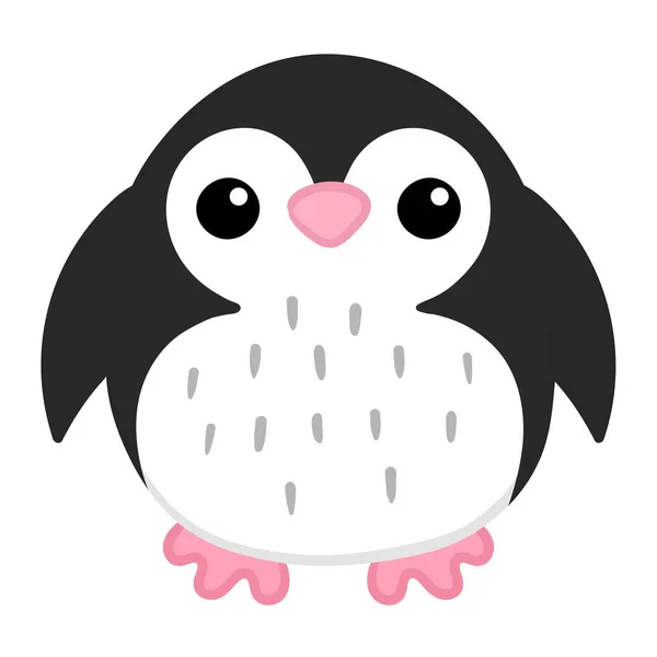 Niedliche Pinguin Ikone Zeichentrickfiguren Vektor Illustration — Stockvektor