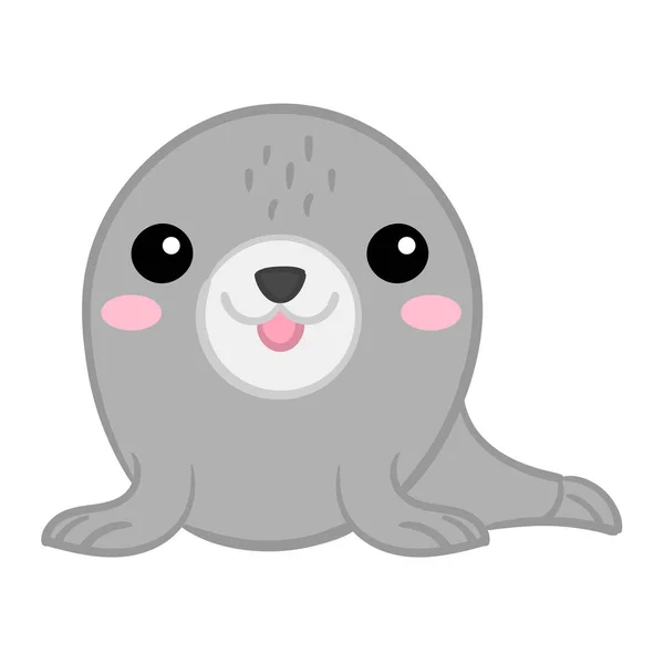 Illustration Vectorielle Phoque Isolé Baby Seal Cartoon — Image vectorielle